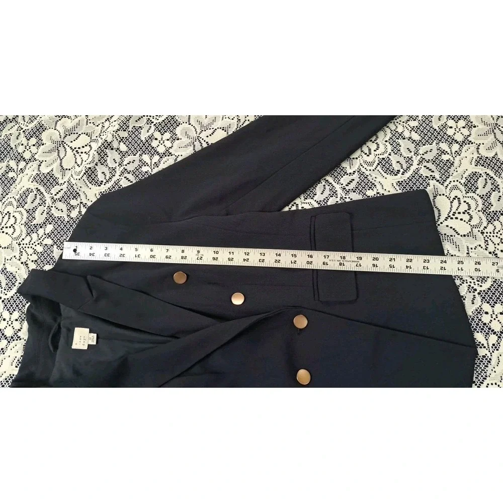 A New Day Double Breasted Blazer Size 12 Federal Blue Goldtone Buttons Lined NWT - Picture 7 of 11